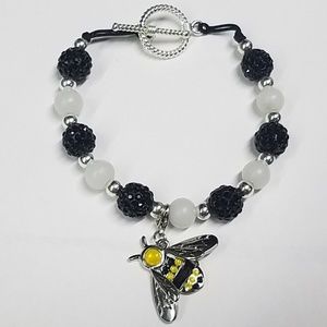 Swarovski Bumble Bee Charm Beaded Bracelet